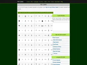 Preview of  alt-codes.net