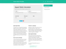Preview of  aspectratiocalculator.com