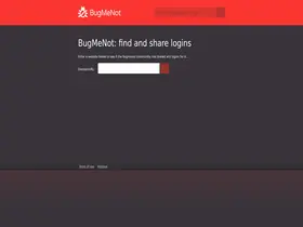 Preview of  bugmenot.com