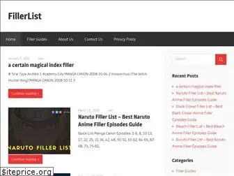 Preview of  fillerlists.com