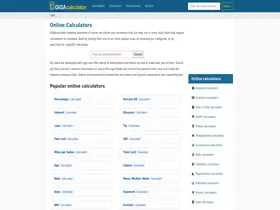 Preview of  gigacalculator.com