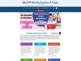 Preview of  mathworksheets4kids.com