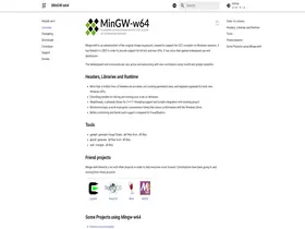 Preview of  mingw-w64.org