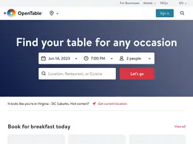 Preview of  opentable.com