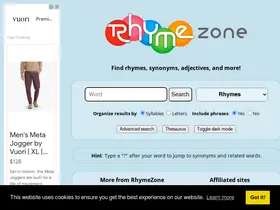 Preview of  rhymezone.com