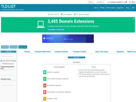 Preview of  tld-list.com